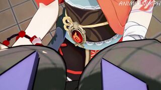 GENSHIN IMPACT FISCHL AND YOIMIYA LESBIAN ANIME HENTAI 3D UNCENSORED - 2 image