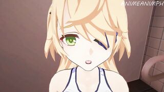 GENSHIN IMPACT FISCHL AND YOIMIYA LESBIAN ANIME HENTAI 3D UNCENSORED - 9 image