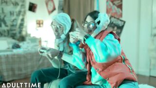 ADULT TIME - Nerdy Lesbian Cadence Lux Creates Sex Companion For Threesome With BFF! FULL SCENE - 2 image