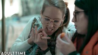 ADULT TIME - Nerdy Lesbian Cadence Lux Creates Sex Companion For Threesome With BFF! FULL SCENE - 3 image