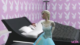 Frozen - Elsa and Anna rubbing in the bedroom - 2 image