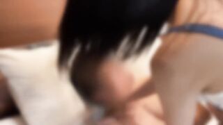 2 women, 1 man blowjob - 5 image