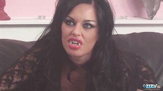 Blonde sex toy store worker gets leaped on by the brunette lesbian vampire milf - 2 image