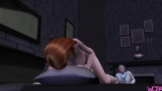 Scooby-Doo characters having lesbian sex in front of their husbands