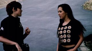 petite girl is controlled by the police and has to undress, while she submissively stretches her ass in the air the poli - 1 image