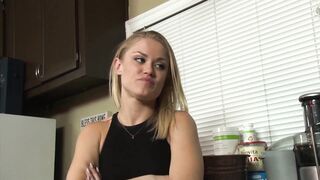 Lesbians Table Fuck With Green Vibrator - 3 image