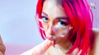 Lucy the hottest redhead shows us how she plays with her sex machine - 6 image