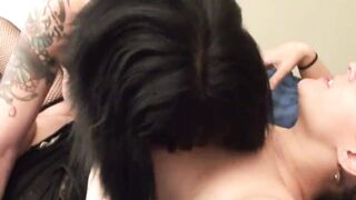 Mature MILF Hot Big Tits Lesbian Wife wants to experience Girl on Girl Sex with Tattooed Neighbor for Intense Orgasms - 3 image