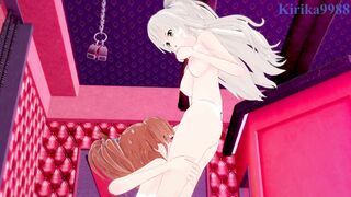 Nagisa Aoi and Shizuma Hanazono have lesbian play in a secret room. - Strawberry Panic Hentai - 7 image