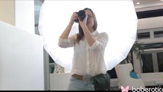 Jenna J Ross with shaved pussy masturbating while thinking of girlfriends. - 2 image