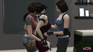 Resident evil - Lesbian Parody - Ada Wong, Jill Valentine and Claire Redfield