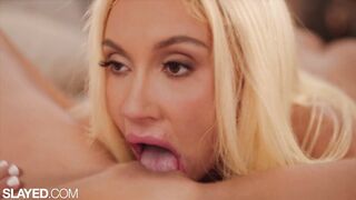 SLAYED Sexy blonde Jazmin licks every inch of Vic's hot bod - 10 image