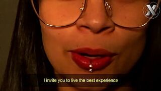 Big booty lesbians make out with a big cock in between - 1 image