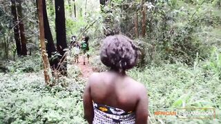 Ebony Black Fairies Walking In The Jungle Get Teased By Big Black Tit MILF Wanting Lesbian Threesome - 3 image