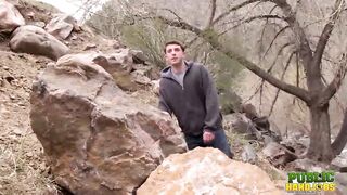 PUBLIC HANDJOBS Miatsu Kumiko and Laura Coryander jerk a horny hiker at a state park - 5 image