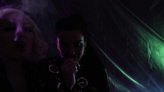 Smoking Fetish - Lesbian slowly masturbation with smoke - Arya Grander and Dredda Dark - 4 image