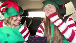 Nadia Foxx & Serenity Cox as Horny Elves cumming in drive thru with remote controlled vibrators / 4K - 10 image