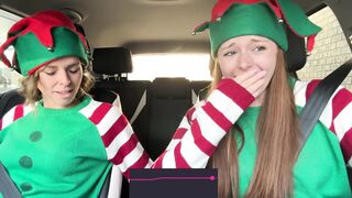 Nadia Foxx & Serenity Cox as Horny Elves cumming in drive thru with remote controlled vibrators / 4K - 11 image
