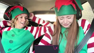 Nadia Foxx & Serenity Cox as Horny Elves cumming in drive thru with remote controlled vibrators / 4K - 12 image