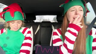 Nadia Foxx & Serenity Cox as Horny Elves cumming in drive thru with remote controlled vibrators / 4K - 14 image