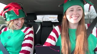 Nadia Foxx & Serenity Cox as Horny Elves cumming in drive thru with remote controlled vibrators / 4K - 8 image