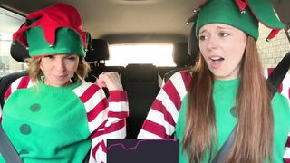 Nadia Foxx & Serenity Cox as Horny Elves cumming in drive thru with remote controlled vibrators / 4K - 9 image