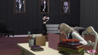 Wednesday Addams and Enid. Roommates licking and rubbing each other - 2 image