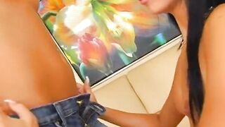 Super hot German lesbian girls playing with dildoes - 3 image