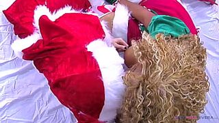 Nadia White disciplines Nina Rivera for being a lazy Santa 's Helper - 1 image
