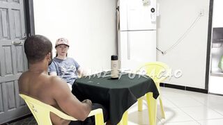 I stayed with my girlfriend's father, while she left, the father-in-law caught me in a geito filling my vagina with cum. - 2 image