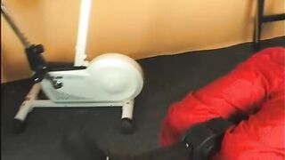 naked in gym, her shaved cunt looks so yummy - 3 image