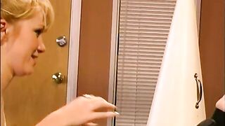 Sexy inexperienced lesbians lick each others pussies on bleachers - 6 image