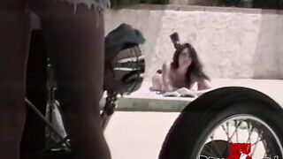 BRUCE SEVEN - Felecia and Lia Baren Lickin Twat on a Car - 2 image