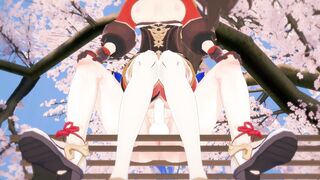 Genshin Impact Hentai 3D Futanari - Amber x Futa Ganyu - 7 image