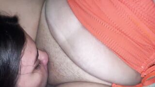 The cleaning lady is doing work. I show her my new suit and she gets excited because she wants to fuck me - 13 image