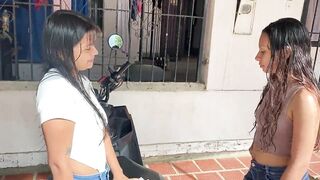 My neighbor washes her motorcycle I invite her to have a drink and I get very horny and I tell her that I want to lick h - 3 image