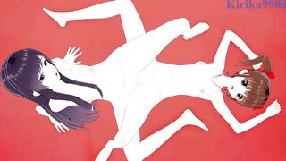 Yumi Fukuzawa and Sachiko Ogasawara have lesbian play in the bedroom. - Maria Watches Over Us Hentai - 14 image