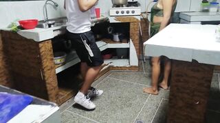 My dishwasher breaks, I call the plumber but I can't help but fuck him, he's very sexy and hot - 4 image