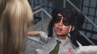 Rough sex in prison! Harley Quinn fucks hard a female prison guard - 10 image