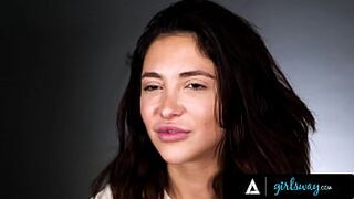 GIRLSWAY - Petite Brunette Jane Wilde Gives Herself Orgasms With Clit Vibrator During Solo Session - 1 image