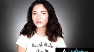 GIRLSWAY - Petite Brunette Jane Wilde Gives Herself Orgasms With Clit Vibrator During Solo Session - 3 image