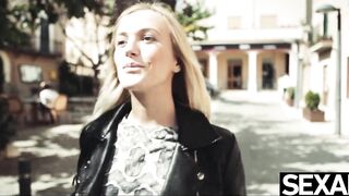 Sexy lesbians grab each other's big natural tits and wet pussies - 2 image