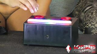Two hotties play amazing strip games with sexy forfeits - 5 image
