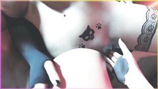 Modification of the girl made two bitches very happy - Animation Pov futanari 3some sex, where dickgirl fucks two girls - 14 image