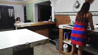while my friend cleans up I look at her because of how sexy she is and she tells me if I want to fuck her - 2 image