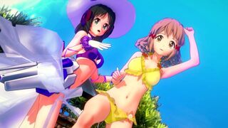 MIKU AND HIBIKI FROM SYMPHOGEAR HAVE LESBIAN SEX  - 1 image