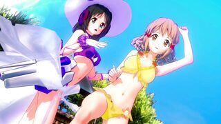 MIKU AND HIBIKI FROM SYMPHOGEAR HAVE LESBIAN SEX  - 15 image