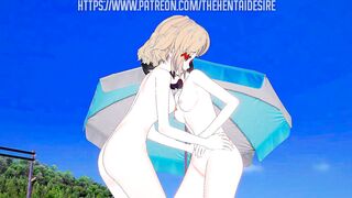 MIKU AND HIBIKI FROM SYMPHOGEAR HAVE LESBIAN SEX  - 5 image