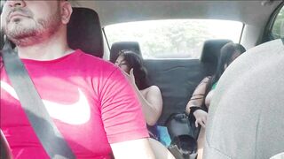 Two college girls masturbate in the uber car, what they don't know is that it records everything tha - 13 image