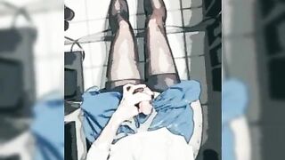 Cosplay black stockings masturbation - 4 image